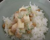 納豆とねばねば野菜の明太マヨ風味作り方3写真
