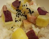 さつまいもとベーコンの炊き込みご飯♪美味作り方7写真