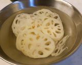 鶏そぼろレンコン。作り方1写真