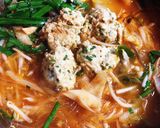 ♪うちのキムチ鍋には鶏団子がた〜っぷり♪作り方7写真