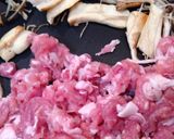 我が家自慢！干しきのこと豚肉の梅しそ炒め作り方5写真