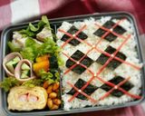 海苔だけでアーガイル模様×◆×お弁当に♪作り方5写真