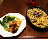 松茸のお吸物で本格 和風きのこパスタ作り方4写真