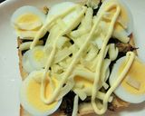 ひじきの煮物×茹で卵のトースト作り方5写真