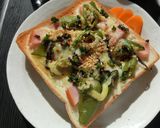 しし唐×ハムのトースト作り方5写真