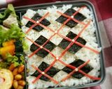 大人のデコ弁☓◆☓◆☓アーガイル模様作り方4写真