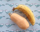 豆乳で♪かぼちゃとバナナのクラフティ作り方1写真