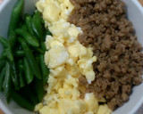 ☆鶏そぼろ丼☆色鮮やか三色丼☆甘辛☆作り方4写真