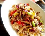 さつま芋と牛肉no炒飯作り方10写真