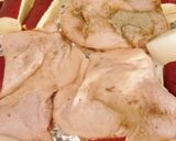”糀塩”で味付け、さつま芋ともも肉焼き作り方3写真