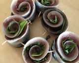 秋刀魚大葉巻きのトマトソース煮 野菜添え作り方5写真