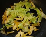たくあんときのこの和風パスタ作り方3写真