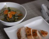 野菜スープとチキン香味焼き作り方8写真