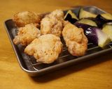 鶏の唐揚げと秋茄子のおろし添え作り方1写真