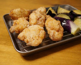鶏の唐揚げと秋茄子のおろし添え作り方1写真