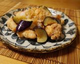 鶏の唐揚げと秋茄子のおろし添え作り方4写真