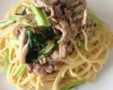 ランチ＊豚肉と小松菜、舞茸の和風パスタ作り方10写真