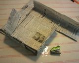 新聞紙の型で＊大きいカステラ。作り方4写真