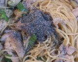 ♪具だくさん黒ごまパスタ♪作り方5写真