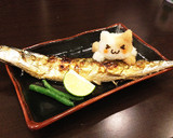 大根おろし ねこ ☆ 猫 アート 秋刀魚作り方7写真
