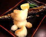 大根おろし ねこ ☆ 猫 アート 秋刀魚作り方8写真