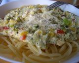 クリスマスカラー☆クリームチーズパスタ☆作り方6写真