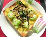 刻み沢庵とブロッコリー茎の和トースト作り方7写真