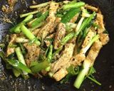豚肉・春菊・薬味ネギの豆板醤炒め作り方6写真