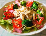キノコと彩り野菜のマヨチーズサラダ作り方5写真