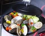 ストウブではまぐりと青梗菜のパスタ作り方4写真