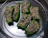 ヘルシー♪豆腐としらすのピーマン詰め作り方6写真