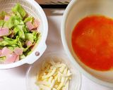 ☆レタスとハムチーズの卵焼き☆作り方1写真