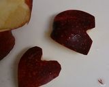 お弁当パーティーにハートチェックリンゴ♡作り方1写真