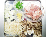 舞茸、えのきと鶏のポカポカ素麺作り方1写真