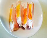 レンジで簡単♪お弁当ハムエッグ半月たまご作り方4写真