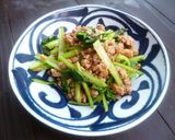 小松菜とひき肉のピリ辛炒め♪作り方6写真