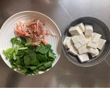 豆腐、カニかま、小松菜のスープ✨作り方2写真