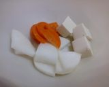 一人ご飯向け簡単豚汁(豆腐入り)作り方1写真