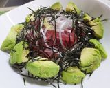 栄養満点でお手軽☆アボカドと鮪と山芋丼作り方7写真