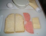 南インド的？屋台ハムエッグトーストサンド作り方1写真