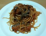 トマトジュースでツナとキノコの秋パスタ作り方8写真