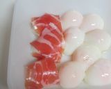 うずらの温泉卵と生ハムの前菜作り方6写真