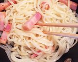 簡単ランチ☆カルボナーラうどん作り方4写真