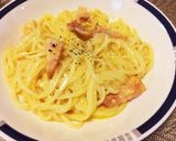 簡単ランチ☆カルボナーラうどん作り方6写真