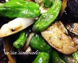 ☆秋なす+ししとう+ネギの胡麻味噌炒め☆作り方6写真