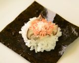 エリンギ＆鮭と粉チーズの手まきごはん作り方3写真