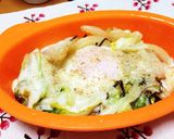 トロ玉チーズ☆白菜塩こんぶ丼作り方6写真
