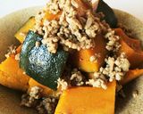 レンジで時短＊かぼちゃのひき肉あん作り方4写真