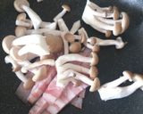 きのことベーコンの♡和風バター醤油パスタ作り方2写真