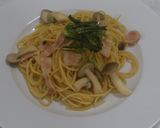 きのことベーコンの♡和風バター醤油パスタ作り方5写真